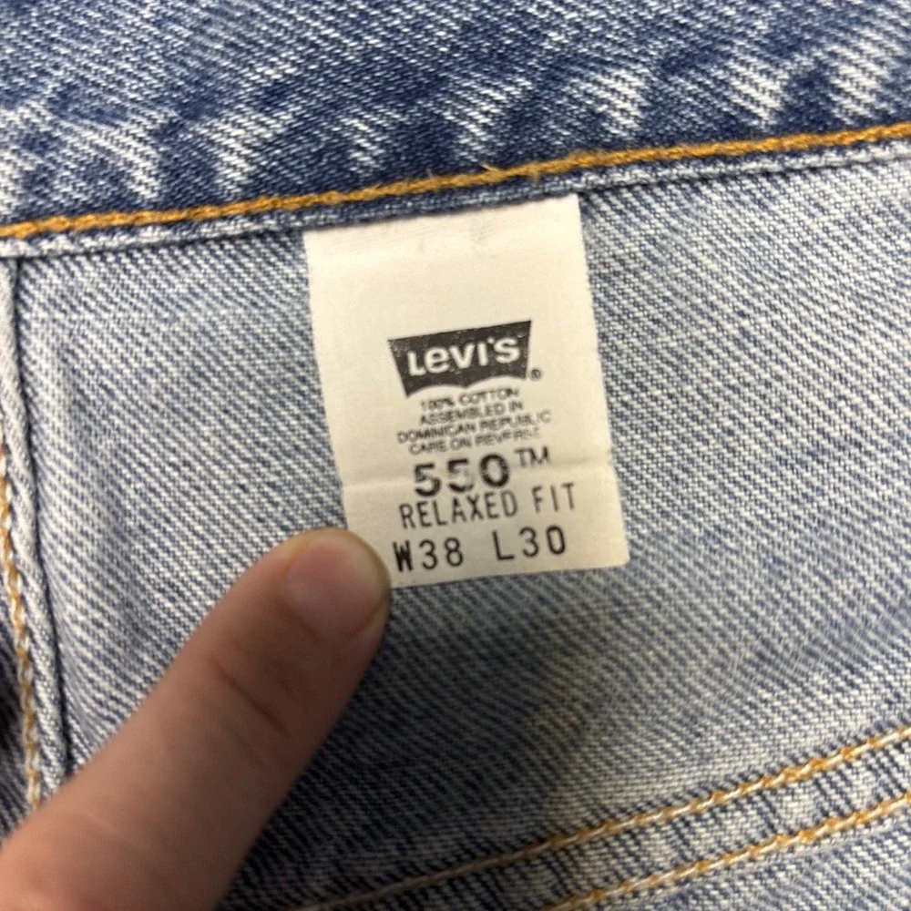 Vintage Levis 550 Jeans Mens 38x30 Relaxed Fit Y2K 2001‎ Stone Wash 100% Cotton